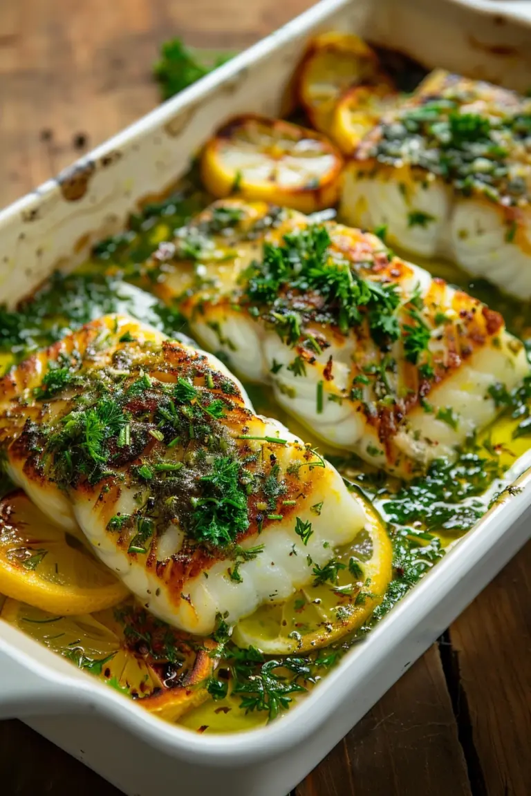 Baked Cod with Lemon and Fresh Herbs