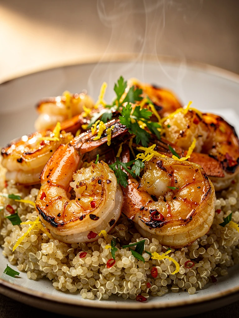 Lemon Garlic Butter Shrimp with Quinoa