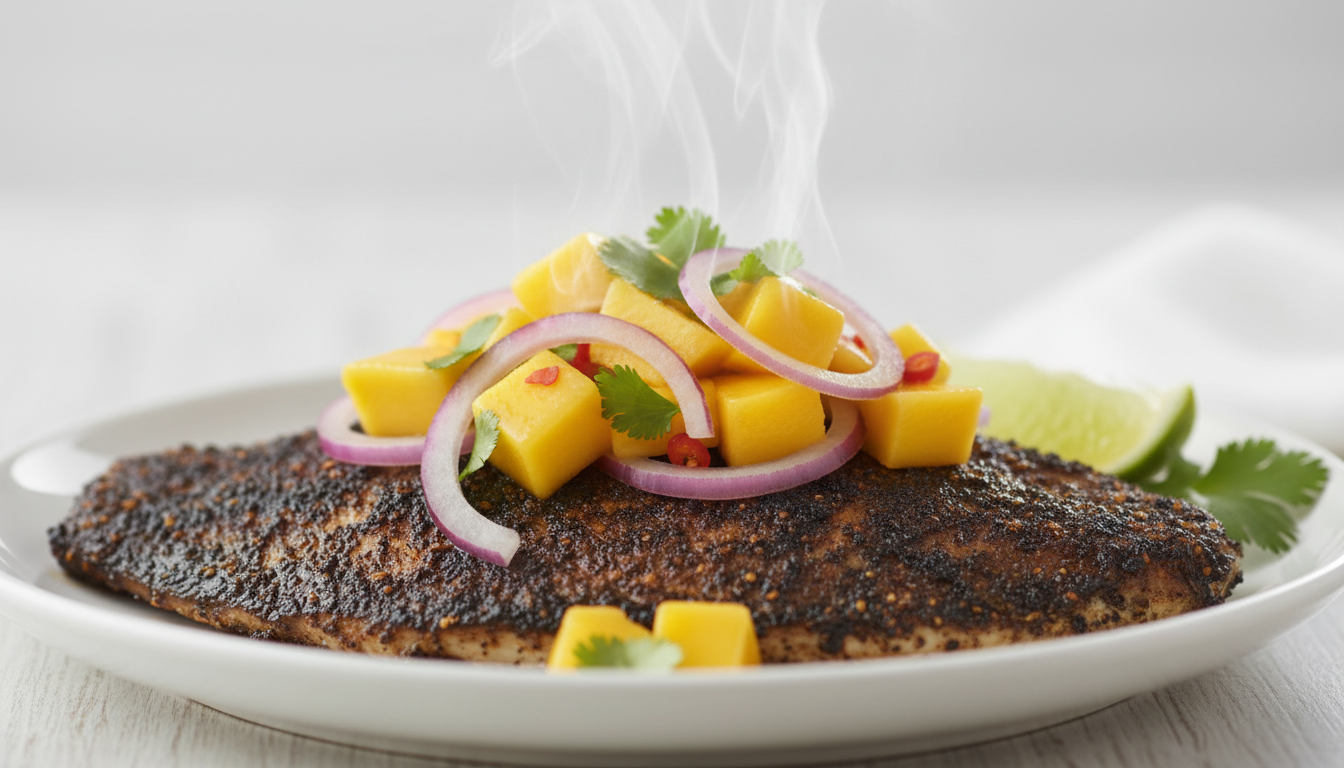Blackened Tilapia with Mango Salsa: A Refreshing 20-Minute Meal