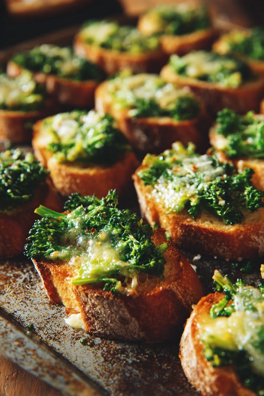 Delicious Broccoli Melts served on a plate with melted cheese and herbs.