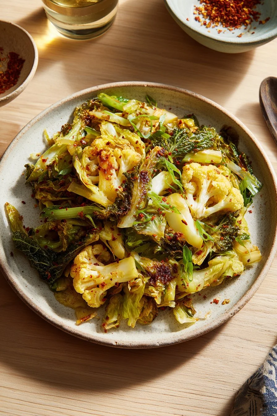 Crispy Cabbage and Cauliflower Salad
