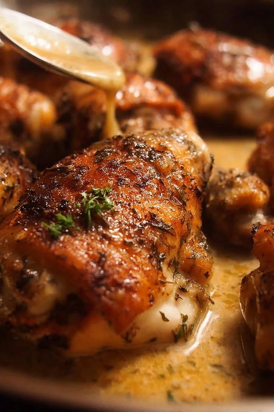 Gravy Baked Chicken (thighs & drumsticks) - 5 min prep!