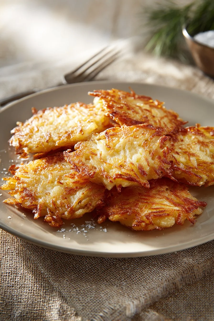 Crispy Hash Brown Patties served on a plate