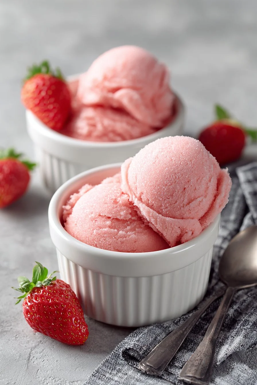 Bowl of healthy homemade Greek frozen yogurt topped with fresh fruits