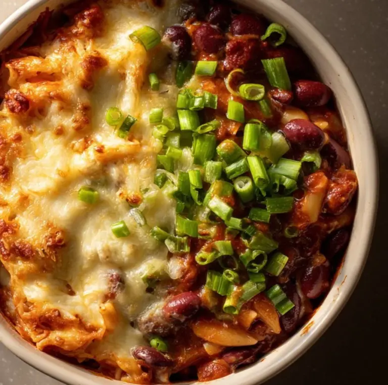 One Pot Cajun Beef Pasta with colorful vegetables in a dish