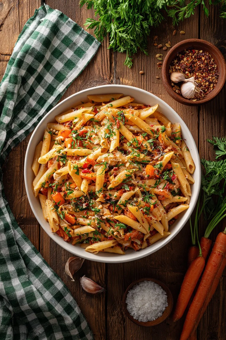 How to Make Pasta Salad with Roasted Carrots and Sunflower Seed Dressing