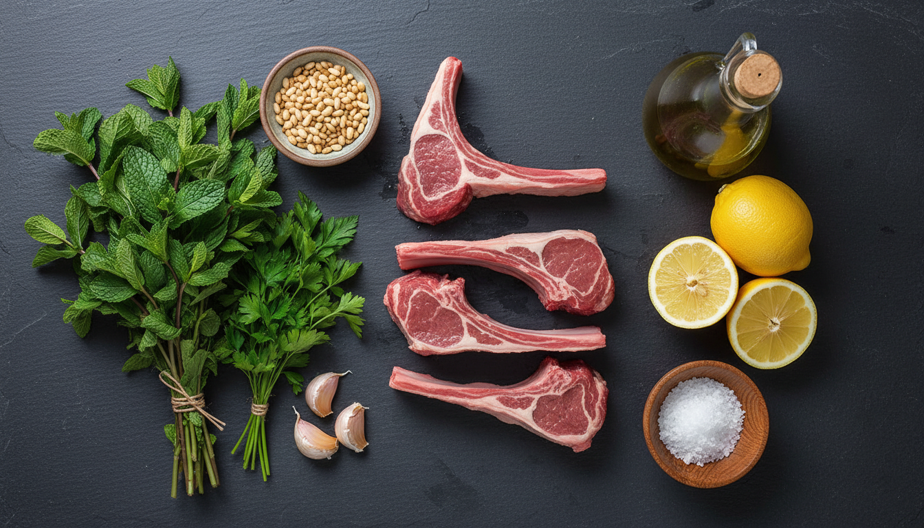 Mediterranean Lamb Chops with Mint Pesto