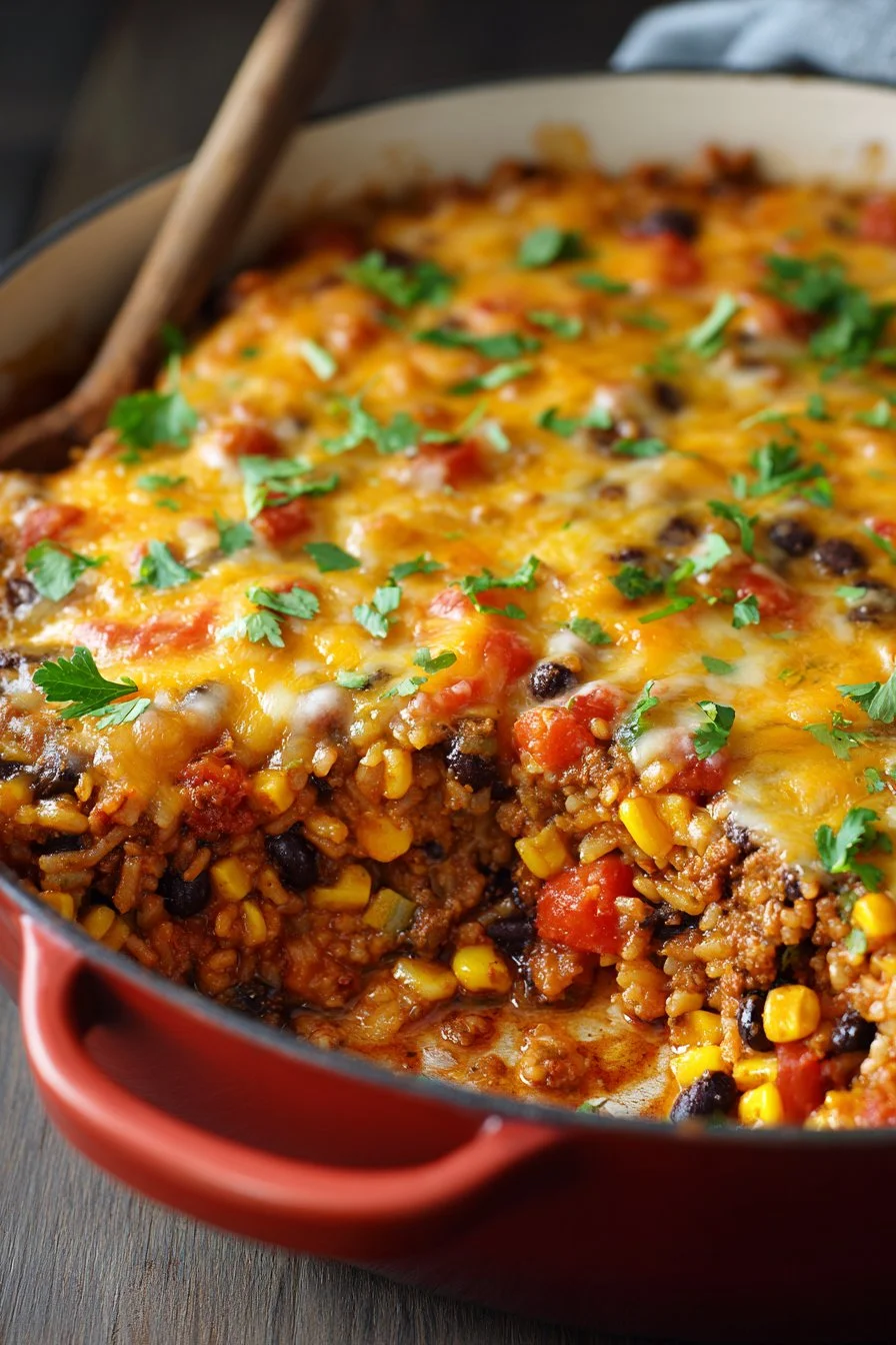 Mexican Ground Beef Casserole with Rice (Beef mince!)