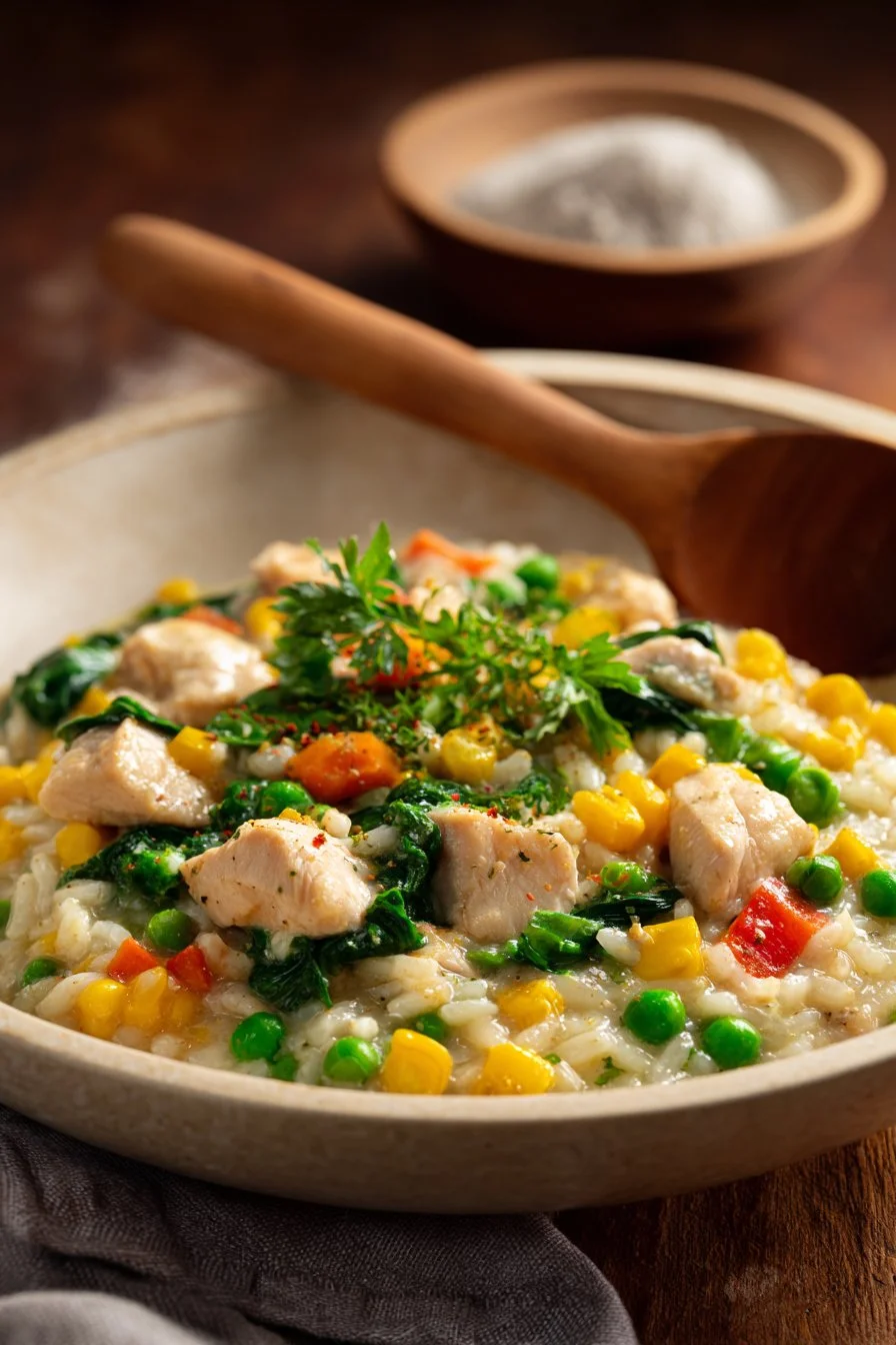 One Pot Chicken, Vegetable & Parmesan Orzo (Risoni)