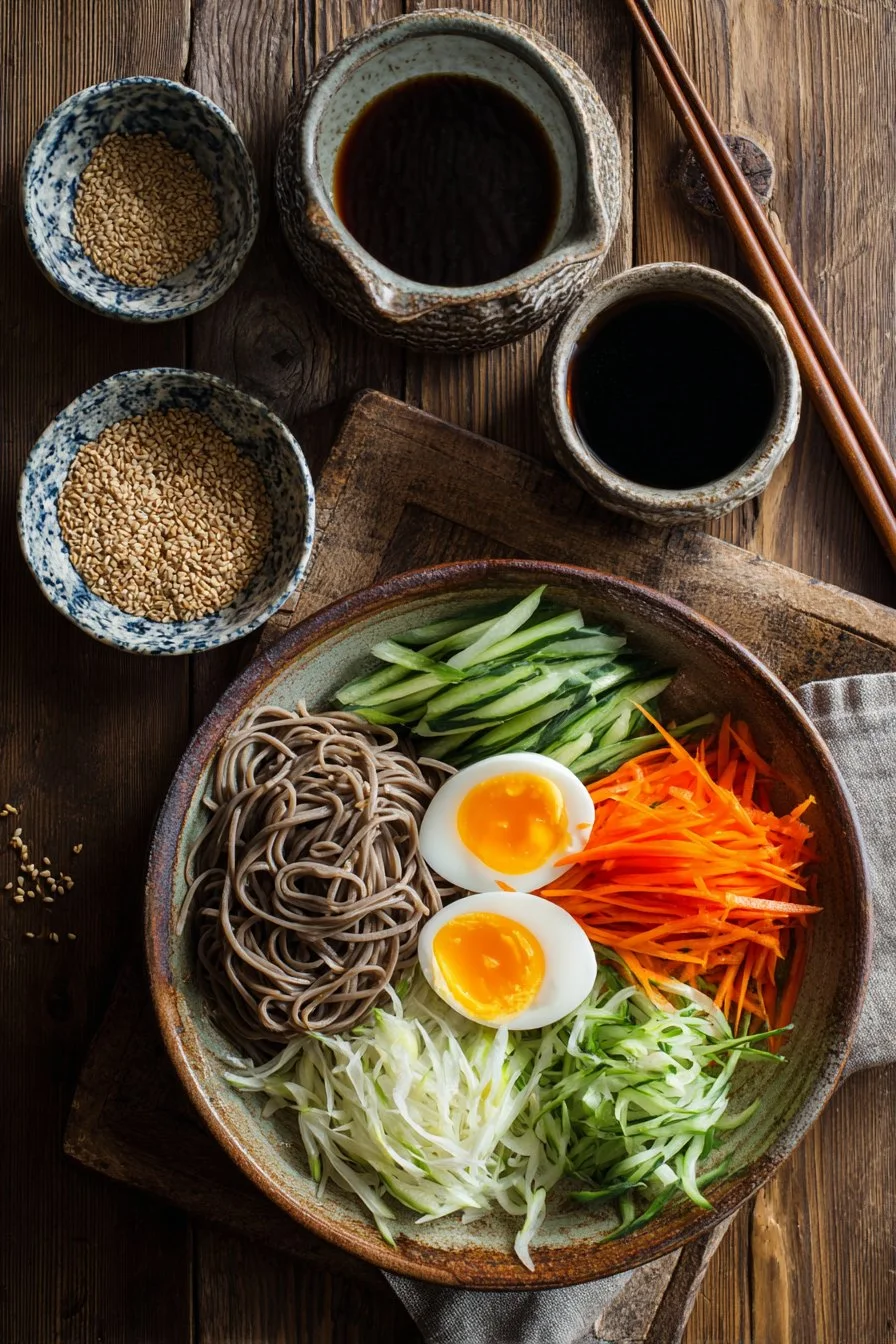 Sesame Soba and Ribboned Omelet Salad